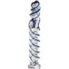 Bondara Glacier Glass Kaleidoscope Twisted Dildo - 7 Inch Blue & Clear Dildos