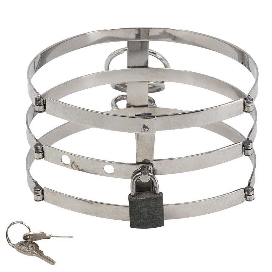 Bondara Torment Trinity Steel O-Ring Posture Collar Silver Bondage Restraints & Handcuffs