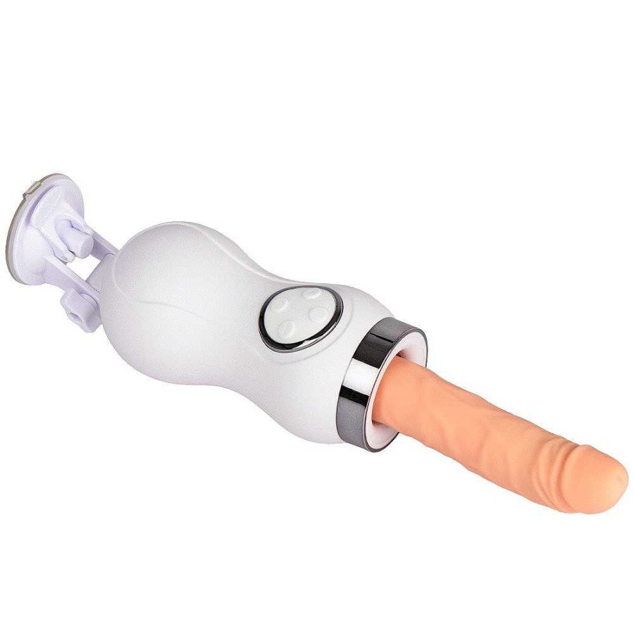 Bondara Bondara Hot Sex White 10 Function Warming Remote Sex Machine Light Tone Dildo And White Machine Vibrators