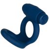 Bondara Bondara Hard Times 10 Function Vibrating Double Cock Ring Blue Male Sex Toys