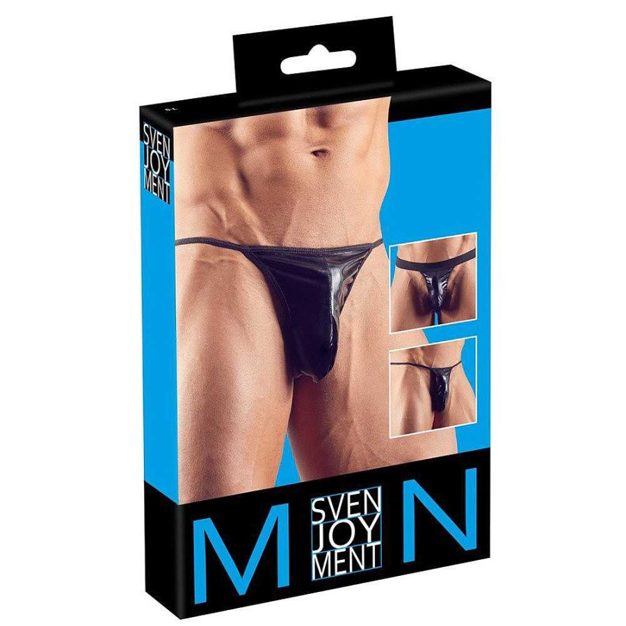 Bondara Svenjoyment Wet Look 3 Pack Jock Strap & G-Strings Black And Wet Look Fetish Clothing