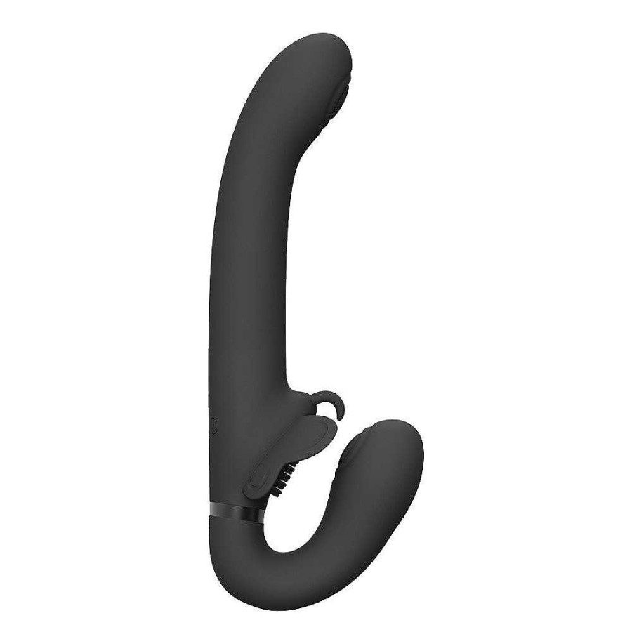 Bondara Vive Satu 30 Function Pulse Wave Rabbit Strapless Strap-On Black Vibrators