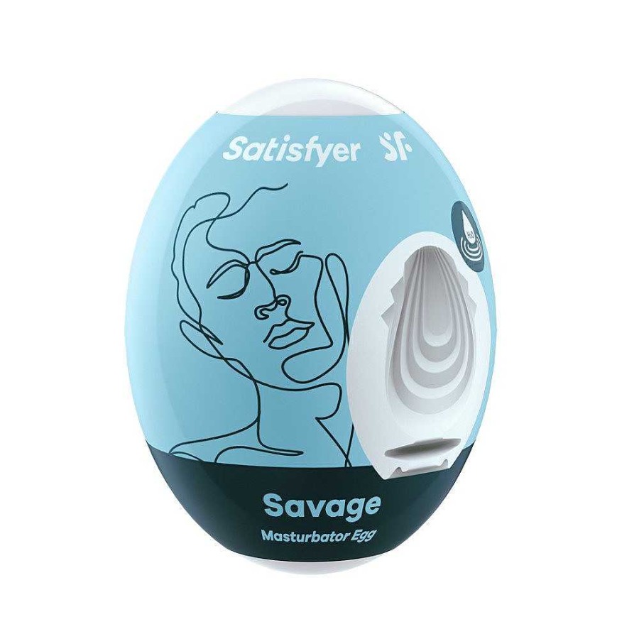 Satisfyer Satisfyer Eggcited Self-Lubricating Masturbator Egg White Male Sex Toys