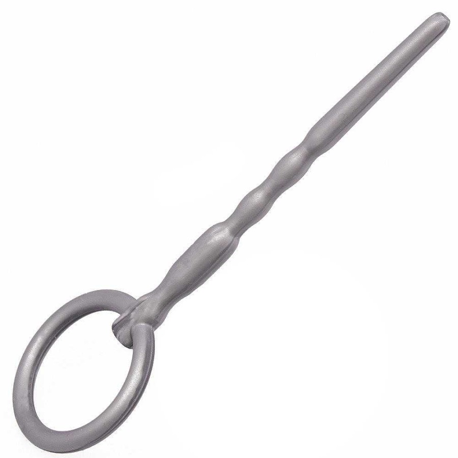 Bondara Bondara Ripple Penis Plug With Through-Hole - 11Cm Silver Medical Play Toys