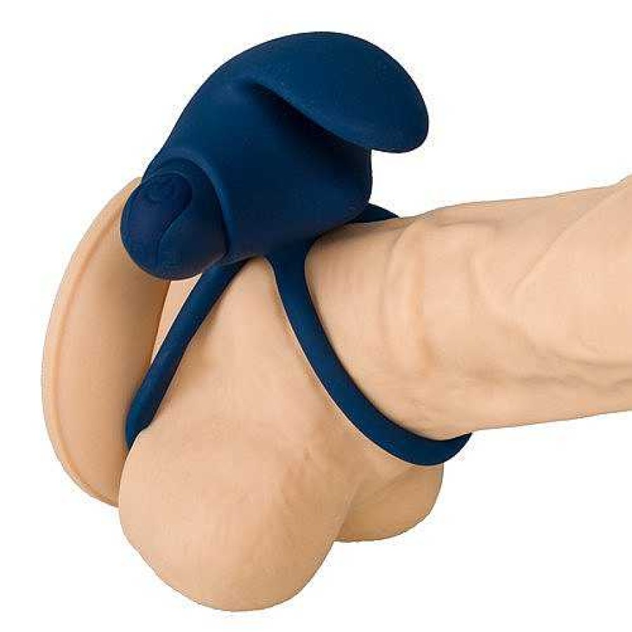 Bondara Bondara Tandem 10 Function Remote Vibrating Double Cock Ring Navy Sex Toys For Couples