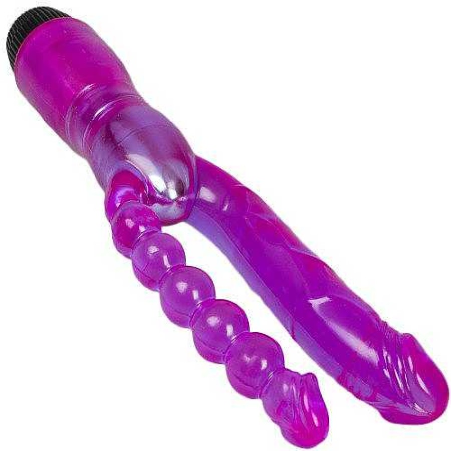 Bondara Bondara Clear Double Penetration Vibrator Purple Vibrators