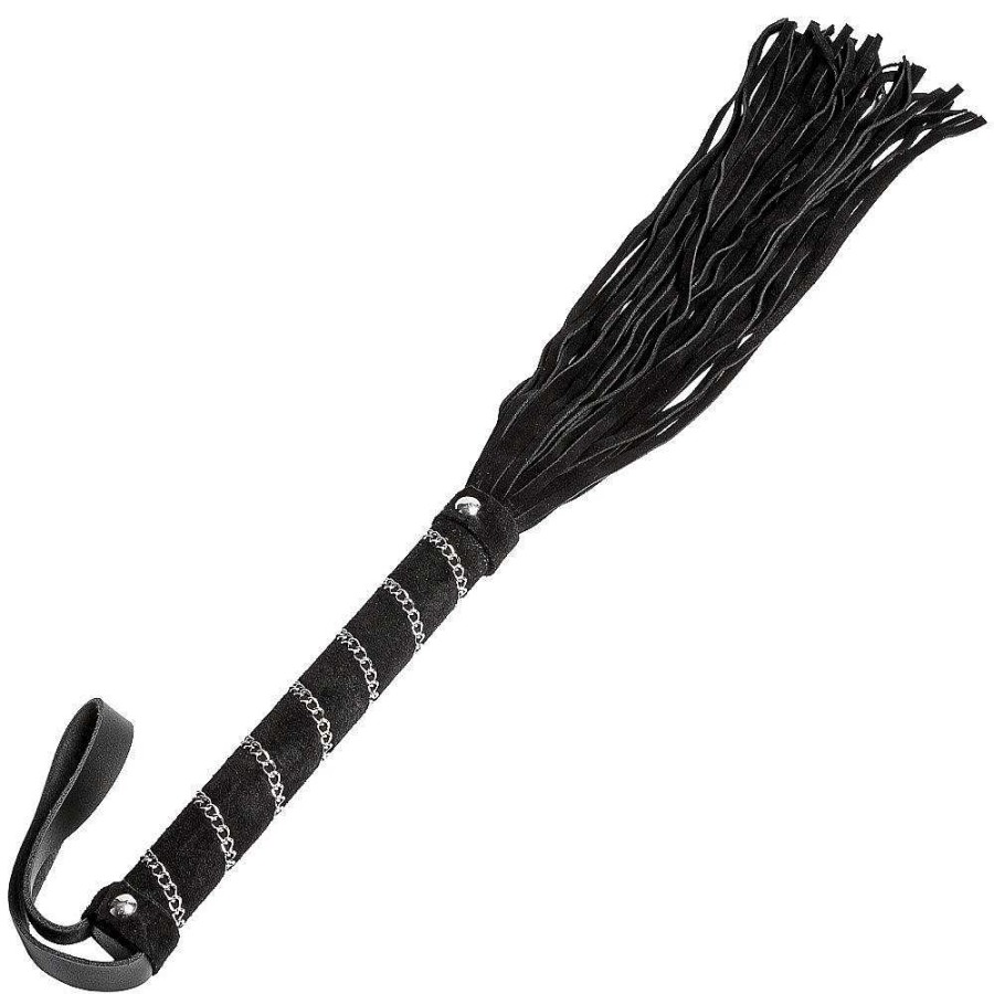 Bondara Bondara Luxe Respect Suede Flogger - 22 Inch Black Floggers, Whips & Ticklers