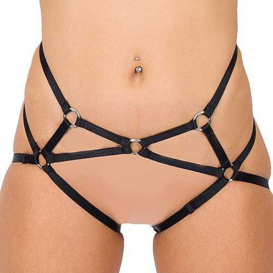 Bondara Bondara Bondage Harness Knicker Black Fetish Clothing