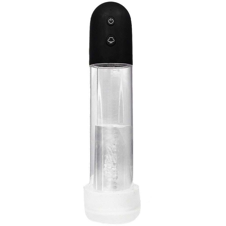 Bondara Bondara Automatic Pump Clear Sleeve Masturbator Black & Clear Male Sex Toys