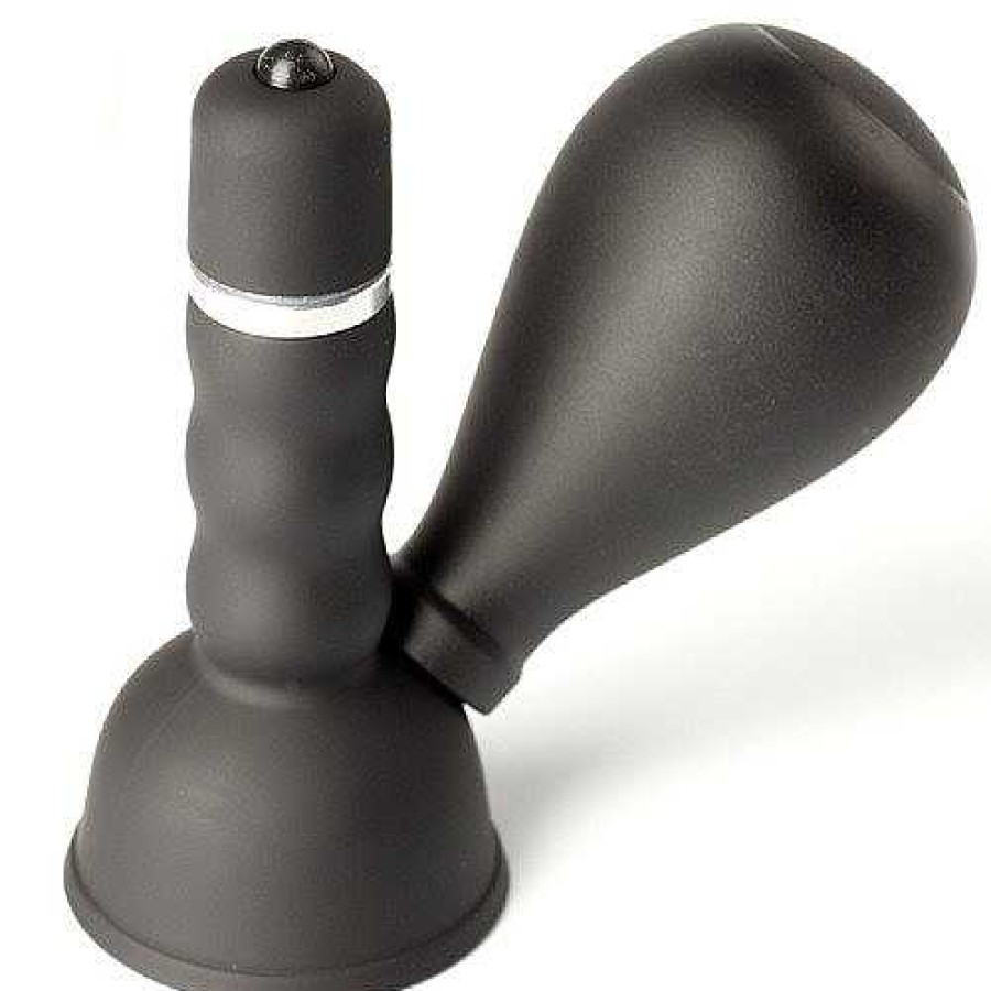 Bondara Vibrating Nipple And Clit Pump Black Vibrators