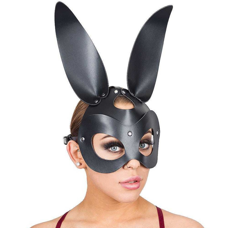 Bondara Bondara Lola Faux Leather Rabbit Mask Black Fetish Clothing