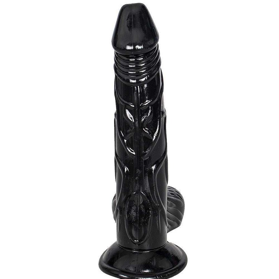 Bondara Bondara Mr Slick Ballsy Suction Dildo - 6 Inch Black Dildos