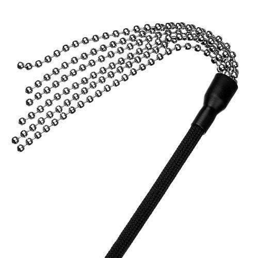 Torment Torment Metal Beads Crop Flogger - 20 Inch Floggers, Whips & Ticklers