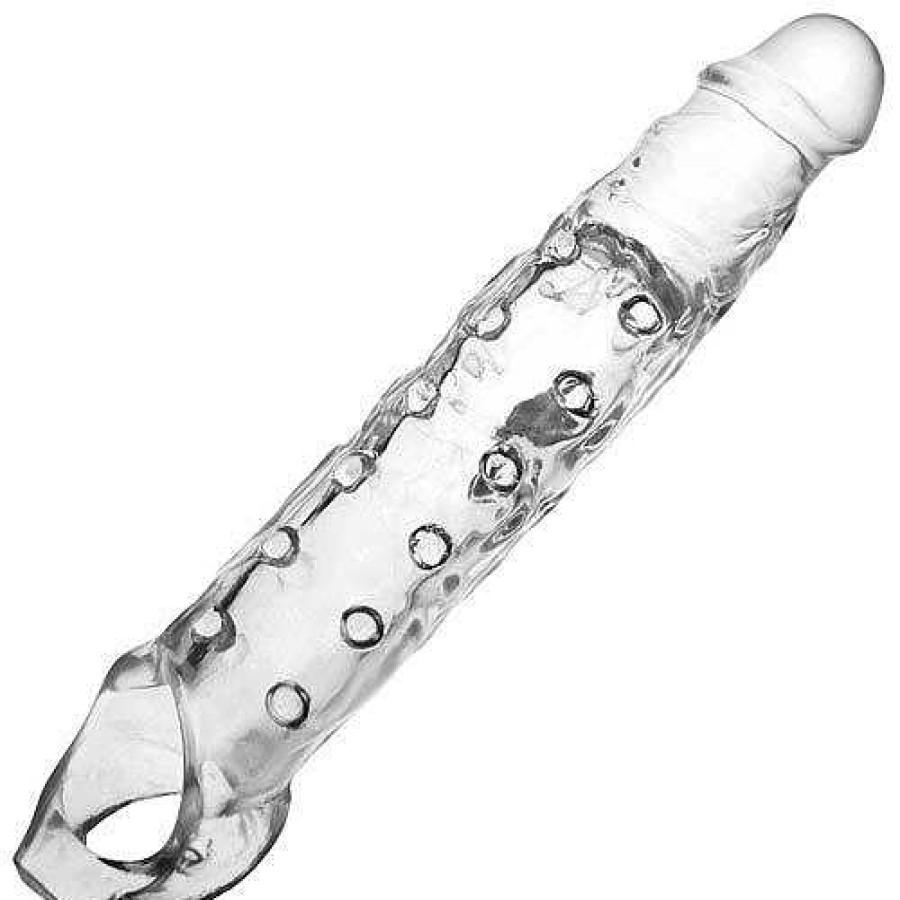 Bondara 3 Inch Extra Penis Extension With Ball Ring Light Tone, Black And Clear Male Sex Toys