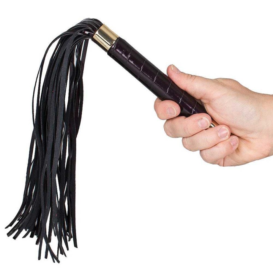 Bondara Bondara Black Cherry Scourge Flogger - 16 Inch Purple Glitter Floggers, Whips & Ticklers