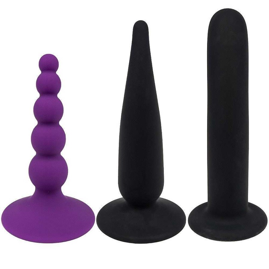 Bondara Bondara Early To Bed 4 Piece Strap-On Bundle Black And Purple Anal Toys