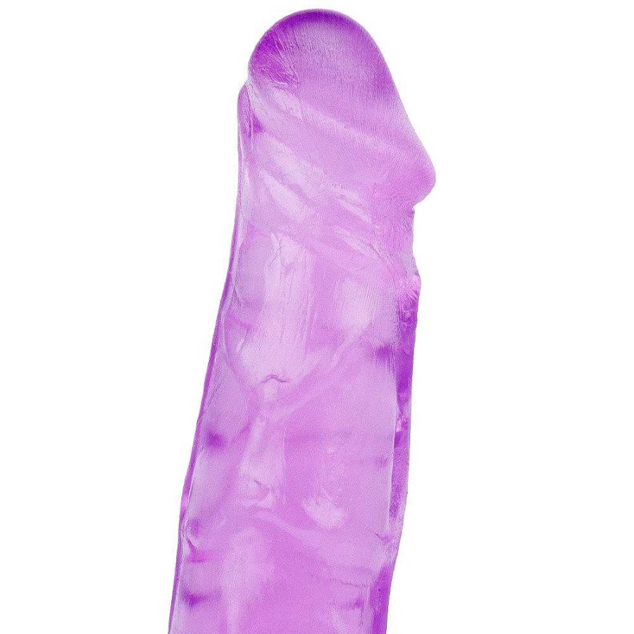 Bondara Bondara Crystal Clear Double Ended Dildo - 11.5 Inch Purple Dildos