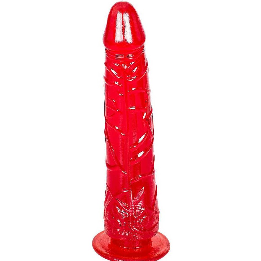 Bondara Crystal Clear Jellies Bondara Crystal Clear Suction Cup Dildo - 8 Inch Red Dildos