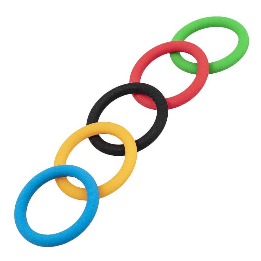 Bondara Bondara Sex Marathon Set Of Five Cock Rings Blue, Green, Yellow, Red And Black Sex Toys For Couples