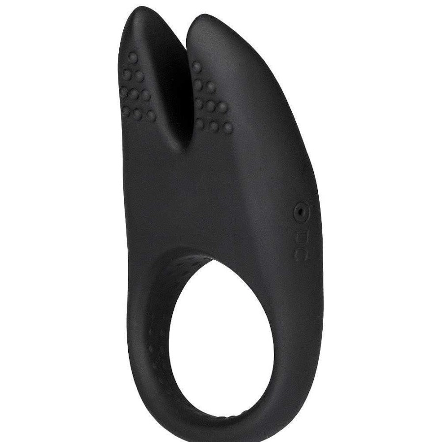 Bondara Bondara Wang Wrangler Silicone 10 Function Rechargeable Cock Ring Black Male Sex Toys