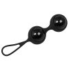 Bondara Glacier Glass Internal Pleasure Kegel Balls - 116G Black Silicone, Clear Glass Love Eggs & Ben Wa Balls