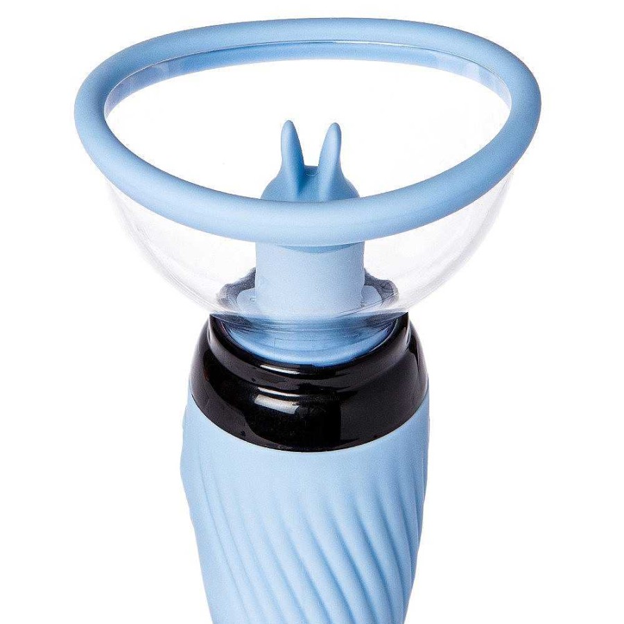 Bondara Bondara Plumper Blue 10 Function Vibrating Pussy Pump & Love Egg Light Blue Nipple Toys & Clit Toys