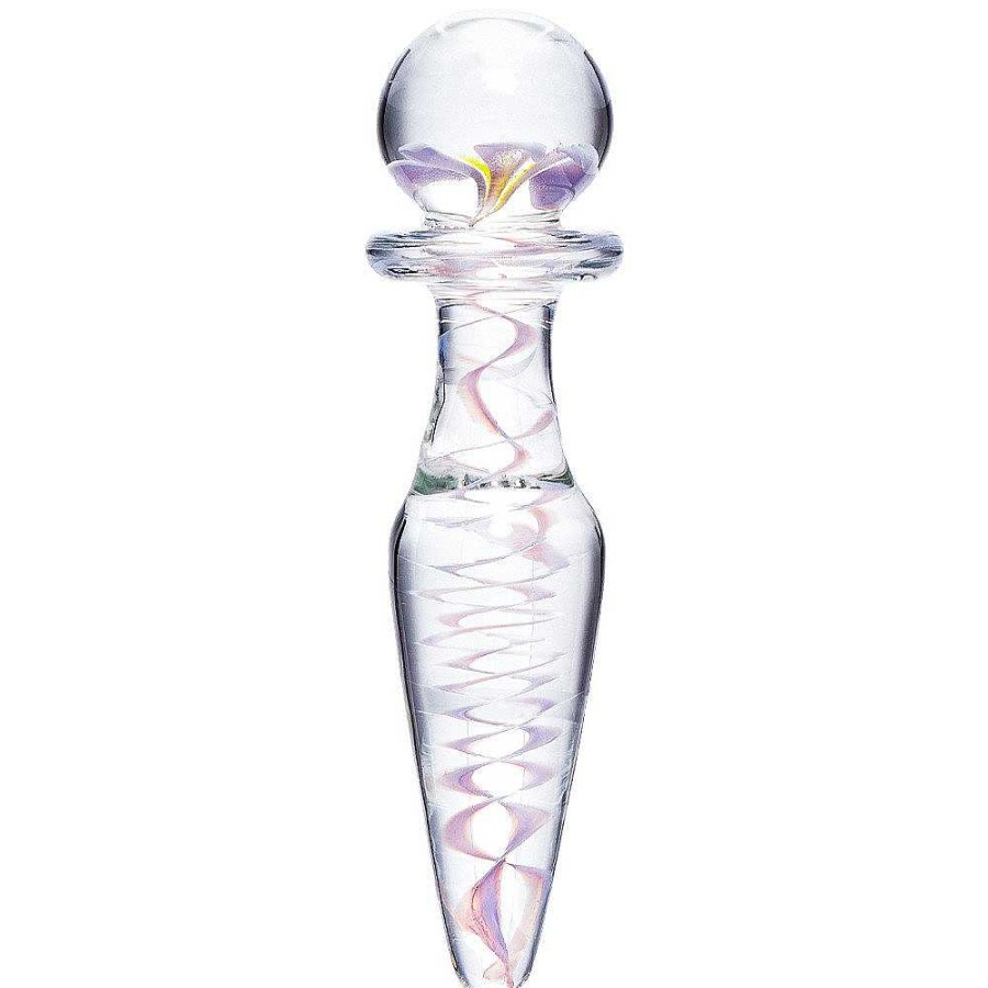 Bondara Glacier Glass Pretty Petals Flower Butt Plug - 6.5 Inch Clear Butt Plugs