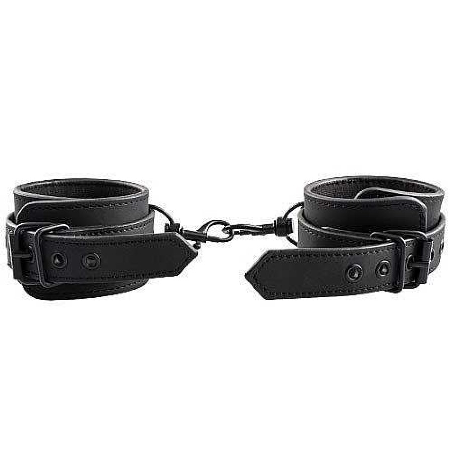 Bondara Bondara Matte Faux Leather Handcuffs Black Bondage Restraints & Handcuffs