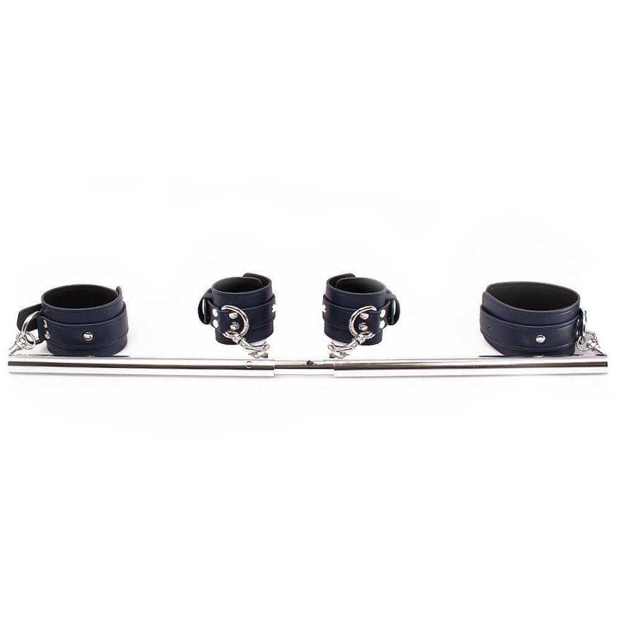 Luxe Bondara Luxe Royal Secret Expandable Spreader Bar With Handcuffs Navy Bondage Restraints & Handcuffs