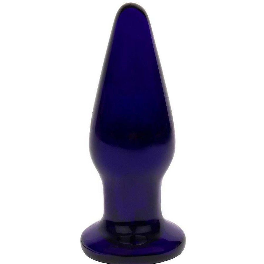 Bondara Glacier Glass 10 Function Vibrating Butt Plug - 4.5 Inch Blue Dildos