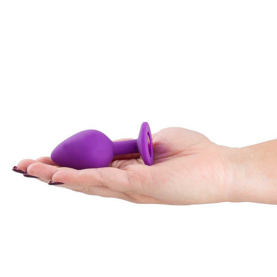 Bondara Bejewelled Purple Silicone Butt Plug - 2.5, 3 Or 3.5 Inch Pink Anal Toys