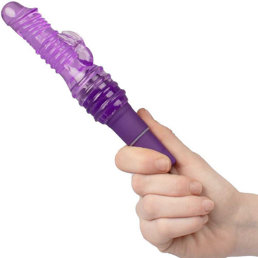 Bondara Bondara Pocket Rocket Ribbed Mini Rabbit Vibrator Purple Vibrators