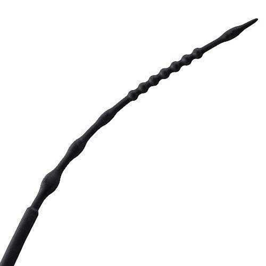 Bondara Bondara Silicone Ribbed Devil'S Tail Whip - 27.5 Inch Black Floggers, Whips & Ticklers