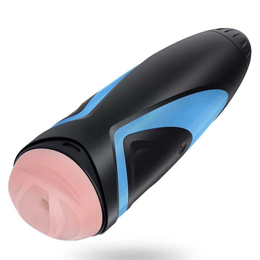 Satisfyer Satisfyer Men Rocco Siffredi Masturbator - 10 Inch Black, Blue & Flesh Tone Male Sex Toys