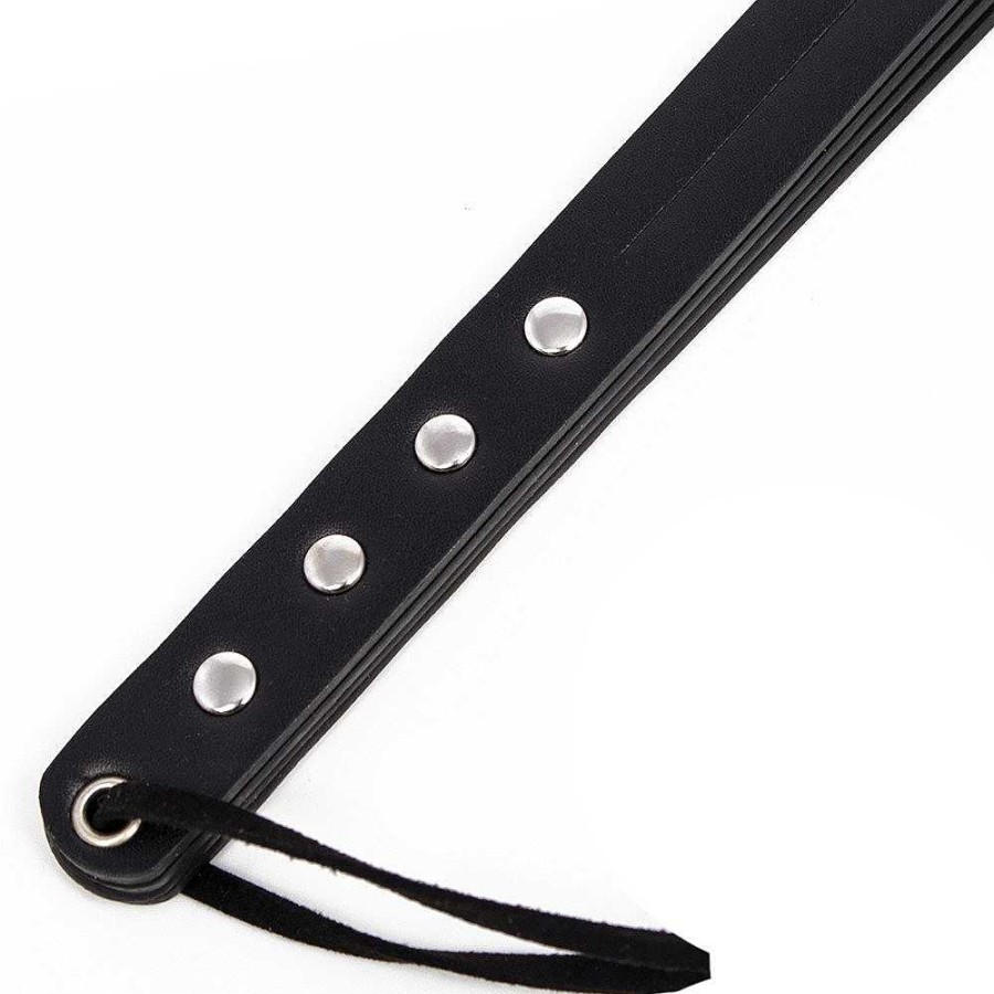 Bondara Bondara Discourager Faux Leather Mini Flogger - 11 Inch Black Floggers, Whips & Ticklers