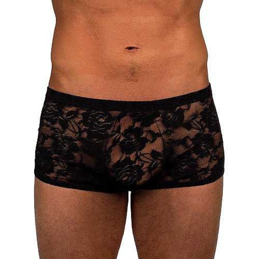 Bondara Lingerie Bondara Man Lace Boxers Black Men'S Sexy Underwear