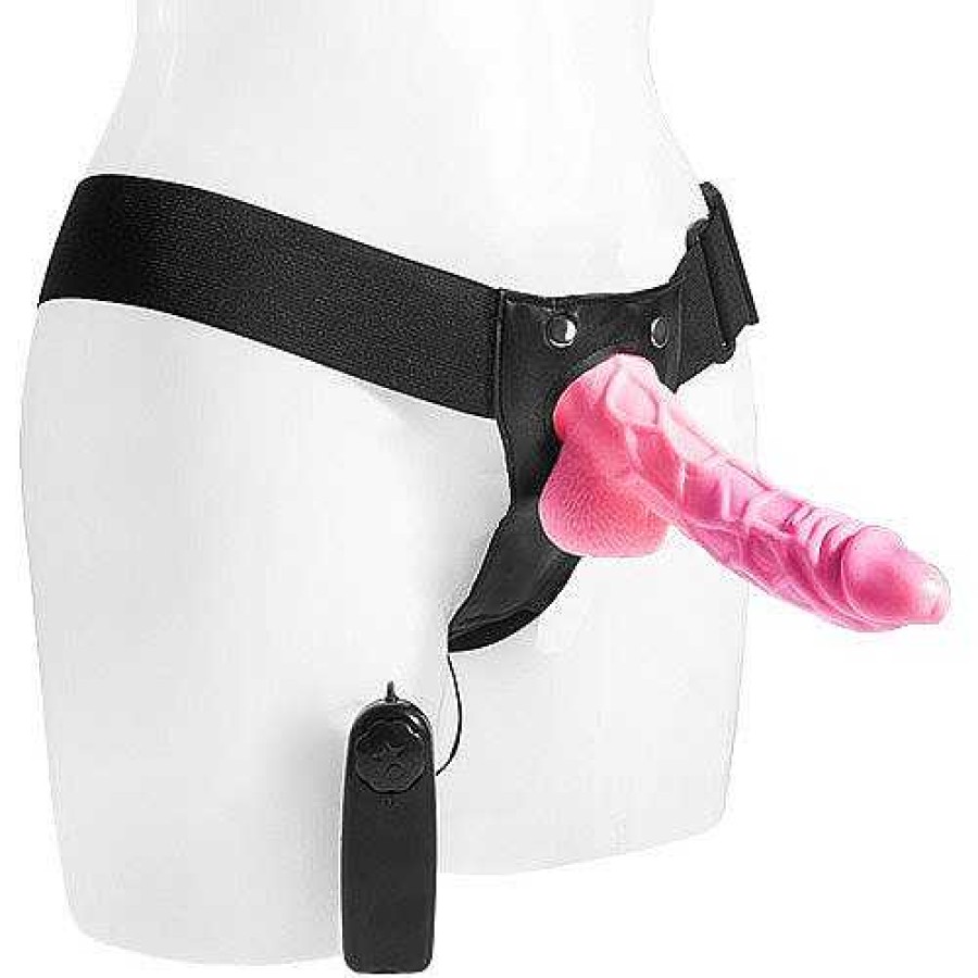 Bondara Passion Uni Hollow Strap-On Vibrator - 7 Inch Pink Vibrators