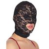 Bondara Bondara Lace Open Mouth Deprivation Hood Black Fetish Clothing