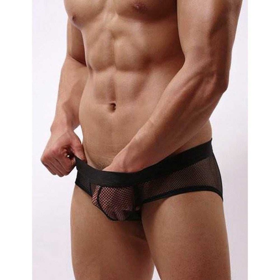 Bondara Bondara Man Fishnet Briefs Black Men'S Sexy Underwear