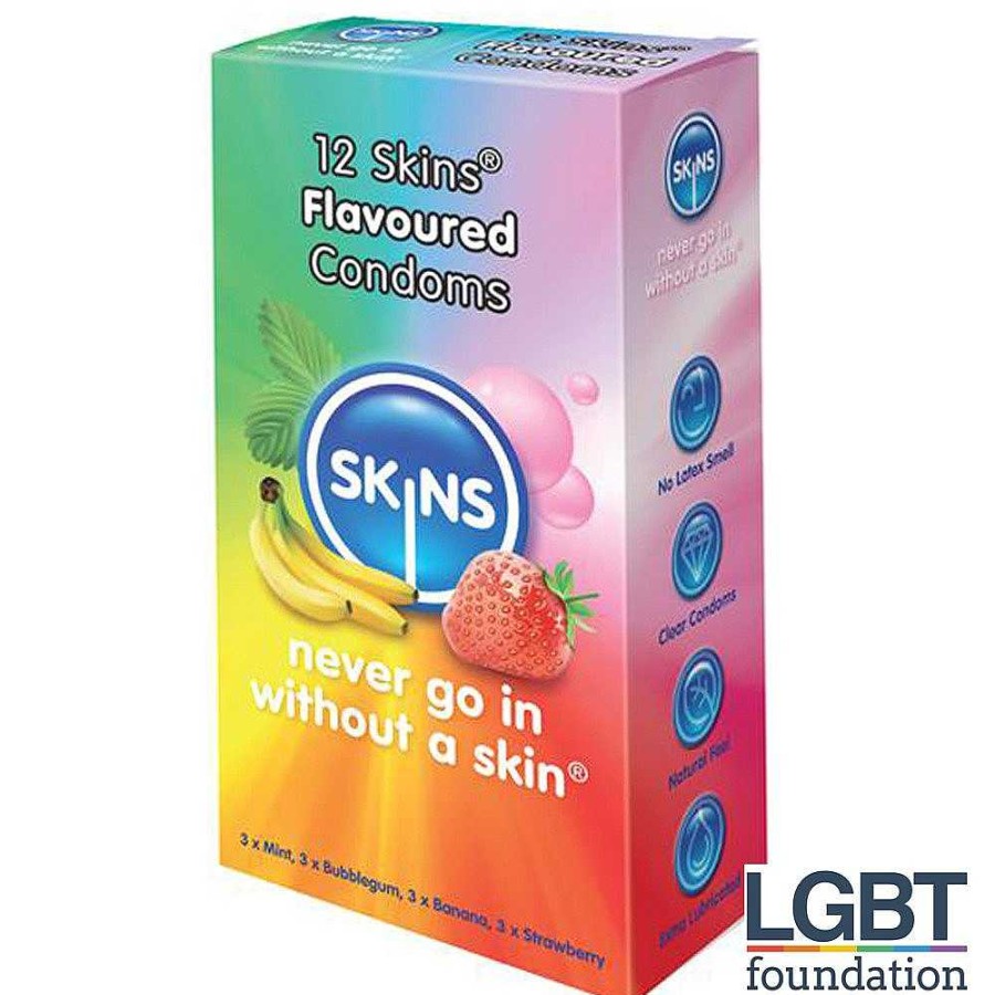 Skins Skins Assorted Flavour Condoms - 12 Pack Sex Aids For Couples