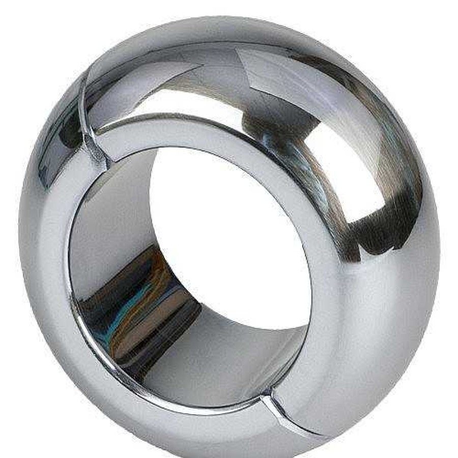 Bondara Hot Hardware Ball Bully Stainless Steel Oval Ball Stretcher - 3Cm Silver Cock & Ball Play Toys