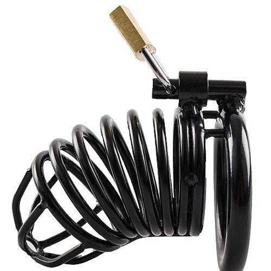 Bondara Torment Stainless Steel Spiral Chastity Cage Black Chastity Devices