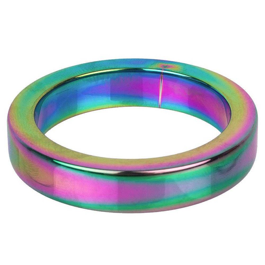 Pride Shop Hot Hardware Stainless Steel Cock Ring - 40, 45 Or 50Mm Rainbow Male Sex Toys