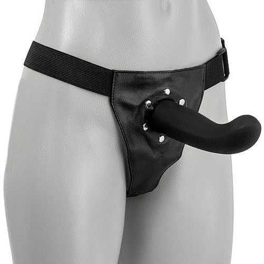 Bondara G-Spot Hunter Uni Hollow Strap-On - 7.5 Inch Black Strap-Ons