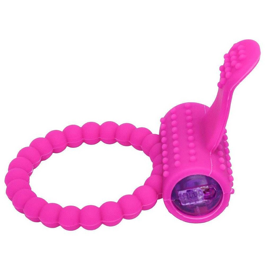 Bondara Bondara Rub And Tug Silicone Vibrating Cock Ring Purple Male Sex Toys