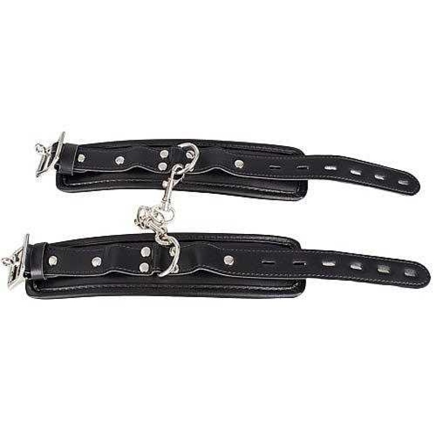 Bondara Bondara Faux Leather Heavy Duty Padded Wrist Cuffs Black Bondage Restraints & Handcuffs