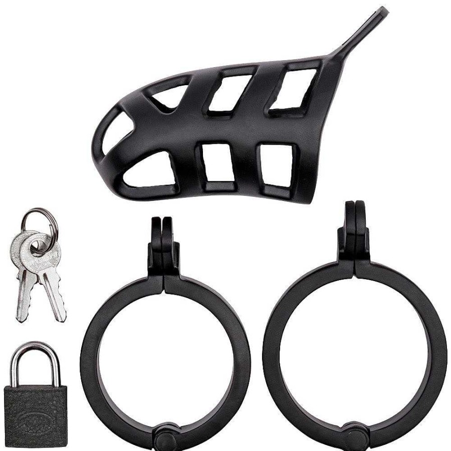 Torment Torment Centurion Stainless Steel Chastity Cage Black Matte Chastity Devices