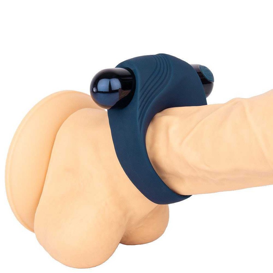 Bondara Bondara Hump & Grind Silicone 10 Function Bullet Cock Ring Blue Male Sex Toys