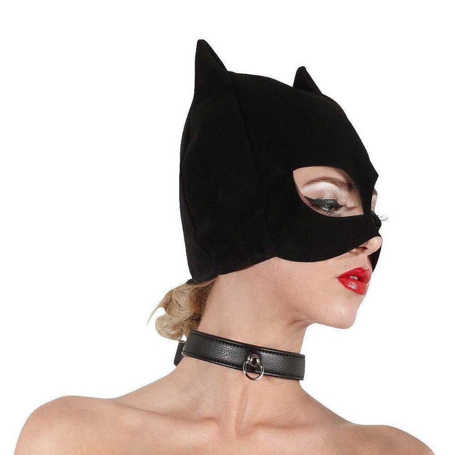 Bondara Bad Kitty Faux Leather Cat Mask Black Fetish Clothing