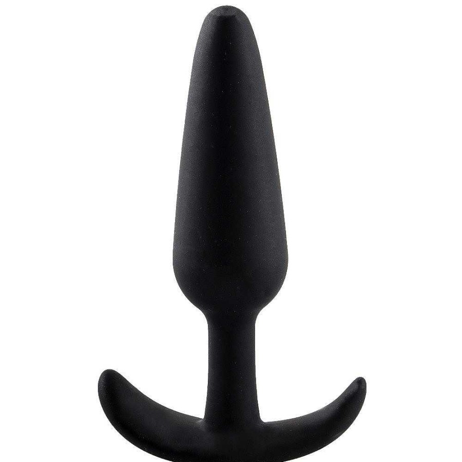 Bondara Bondara Silicone Slim Anchor Butt Plug - 3, 3.5 Or 4.5 Inch Black Butt Plugs